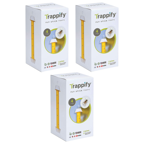 Trappify Hanging Fly Stick Traps: Indoor and Outdoor Hanging Fly Stick Trap with
