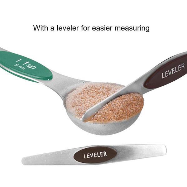 Stainless Steel Magnetic Measuring Spoons and Leveler - 8-Piece