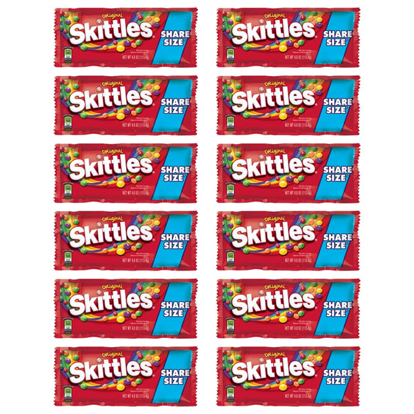 12 Pack - Skittles Original Chewy Candy Share Size 4 oz Bags