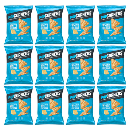 12 Pack - Popcorners White Cheddar Flavored Crunchy Popped Corn Snack 3oz