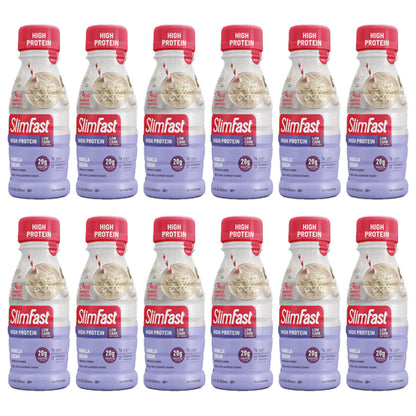 12 Pack - SlimFast High Protein Shakes Vanilla Cream