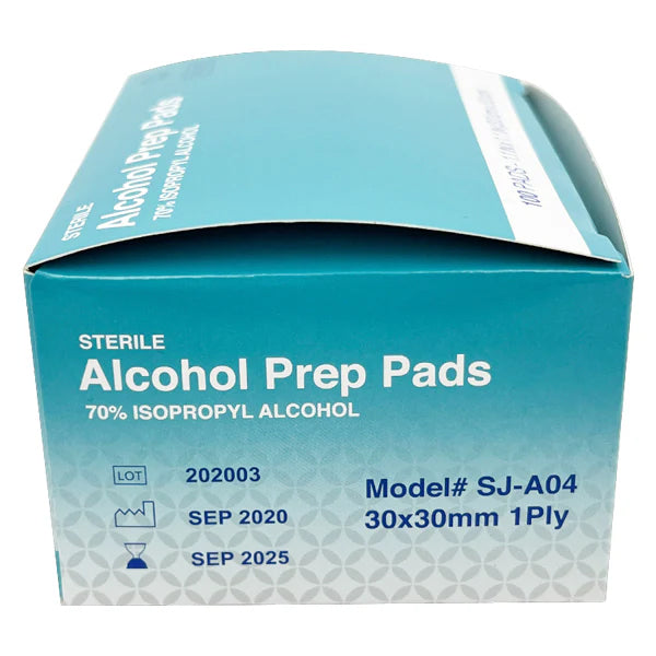 12 Pack - Sterile Alcohol Prep Pads 70% Isopropyl 3x3cm - 1200 Pads Total!