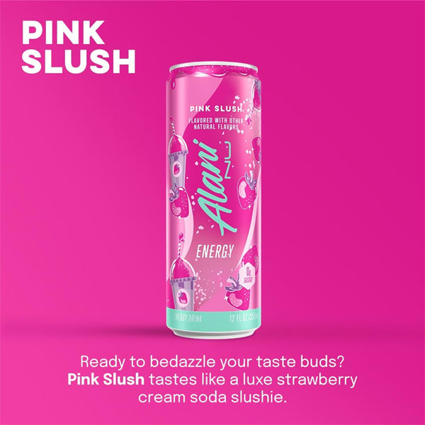 12 Pack - Alani Nu Pink Slush Sugar Free Low Calorie Energy Drink 12oz