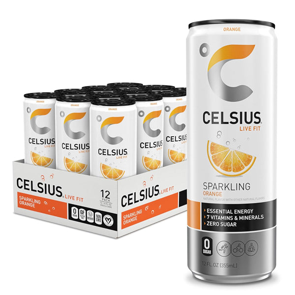 12 Pack - CELSIUS Sparkling Orange Essential Energy Drink 12oz