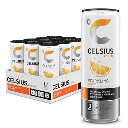 12 Pack - CELSIUS Sparkling Orange Essential Energy Drink 12oz