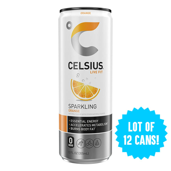 12 Pack - CELSIUS Sparkling Orange Essential Energy Drink 12oz