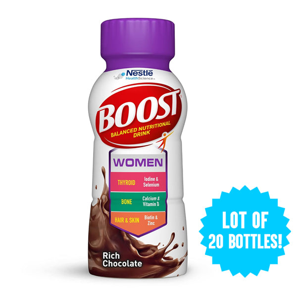 20 Pack - BOOST Women Balanced Nutritional Drink Rich Chocolate 8oz