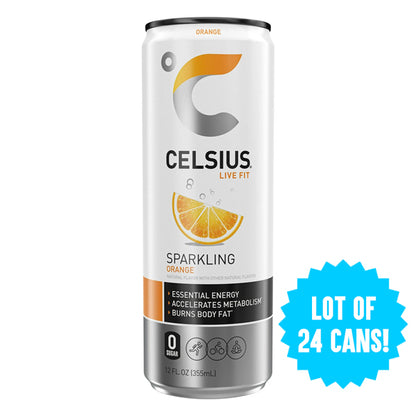 24 Pack - CELSIUS Sparkling Orange Essential Energy Drink 12oz