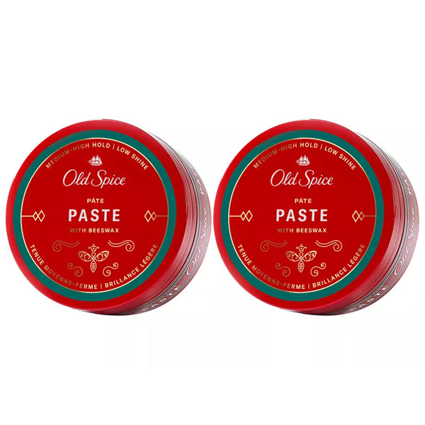 2 Pack - Old Spice Medium Hold Low Shine Hair Styling Paste for Men 2.22 oz