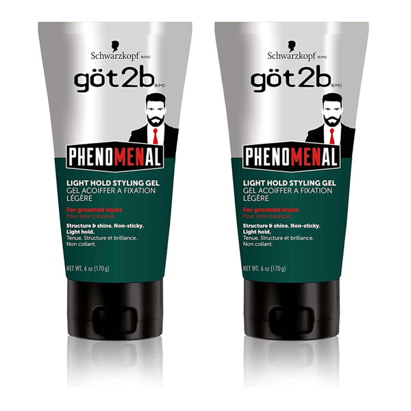 2 Pack - Got2B Phenomenal Light Hold Styling Gel By Schwarzkopf 6 oz