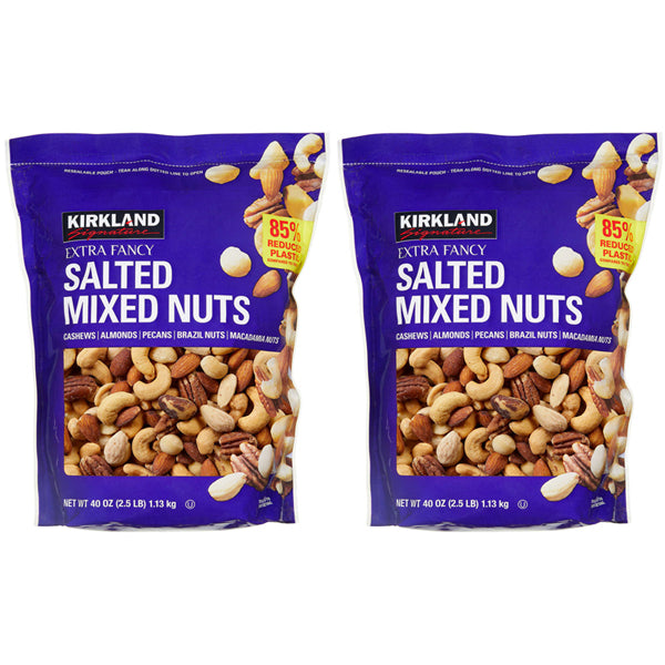 2 Pack - Kirkland Signature Extra Fancy Salted Mixed Nuts 2.5lbs