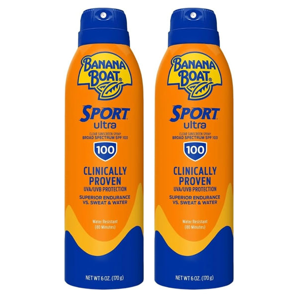 2 Pack - Banana Boat Sport Performance UltraMist Sunscreen Spray SPF 100 6oz