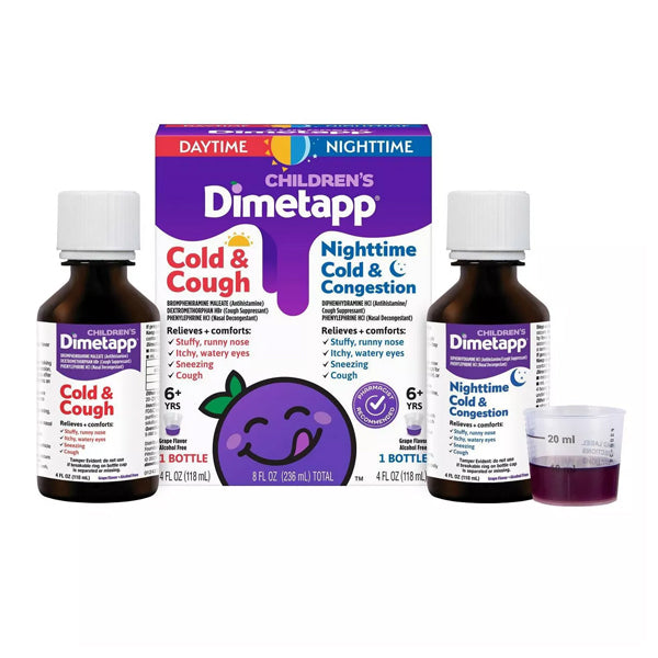 2 Pack - Children's Dimetapp Day/Night Combo Cold Cough & Congestion Liquid 4oz