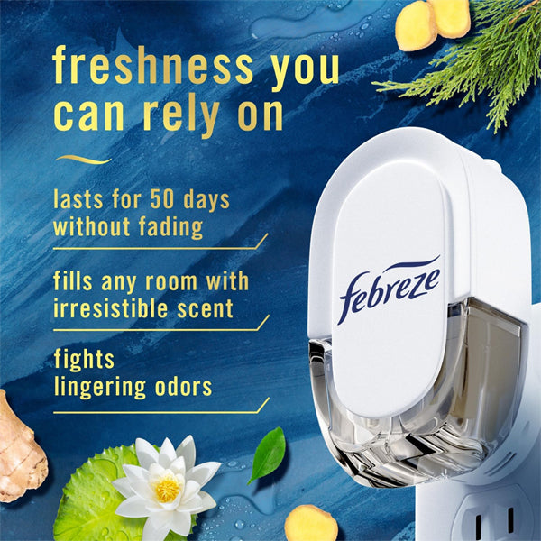 2 Pack - Febreze Odor-Fighting Fade Defy PLUG Air Freshener Variety Pack 3 Refills Each