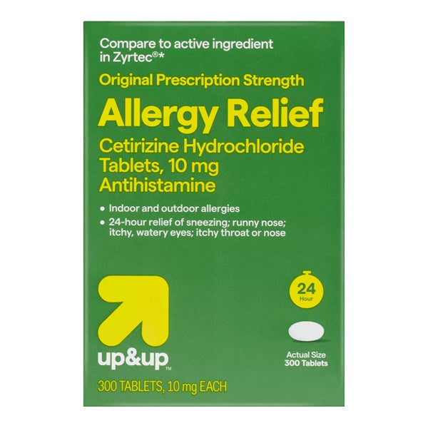 2 Pack - up&up Cetirizine Hydrochloride Allergy Relief Tablets 300 Count Each