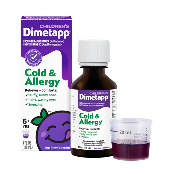 2 Pack - Children's Dimetapp Cold & Allergy Medicine Grape Flavor 4 oz