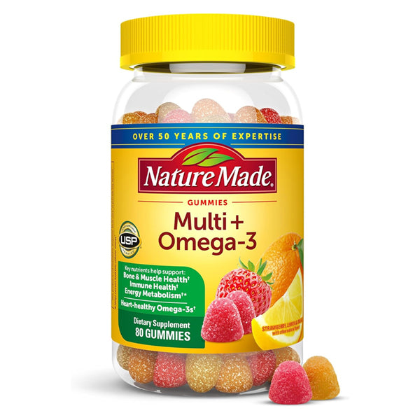 2 Pack - Nature Made Multivitamin + Omega-3 Gummy Vitamin 80 Count Each