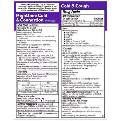 2 Pack - Children's Dimetapp Day/Night Combo Cold Cough & Congestion Liquid 4oz