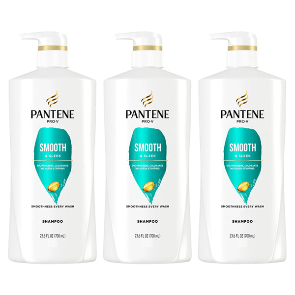 3 Pack - Pantene Pro-V Smooth & Sleek Shampoo 23.6oz