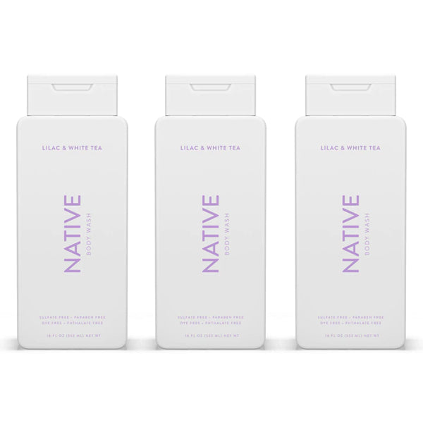 3 Pack - Native Body Wash Lilac & White Tea 18 fl oz