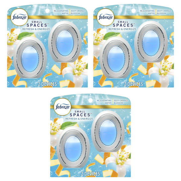 3 Pack - Febreze Small Spaces Refresh & Energize Zesty Orange Blossom 2ct Each