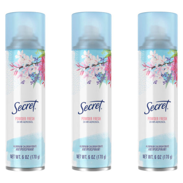 3 Pack - Secret Antiperspirant Powder Fresh 24hr Aerosol 6oz