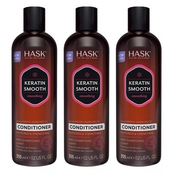 3 Pack - Hask Keratin Protein Smoothing Conditioner 12oz