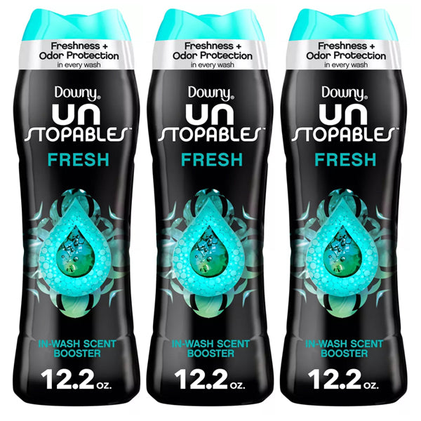 3 Pack - Downy Unstopables Laundry Scent Booster Beads Fresh Scent 12.2 oz