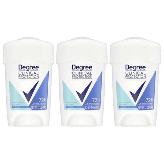 3 Pack - Degree Clinical 72 Hour Antiperspirant for Women Shower Clean 1.7oz