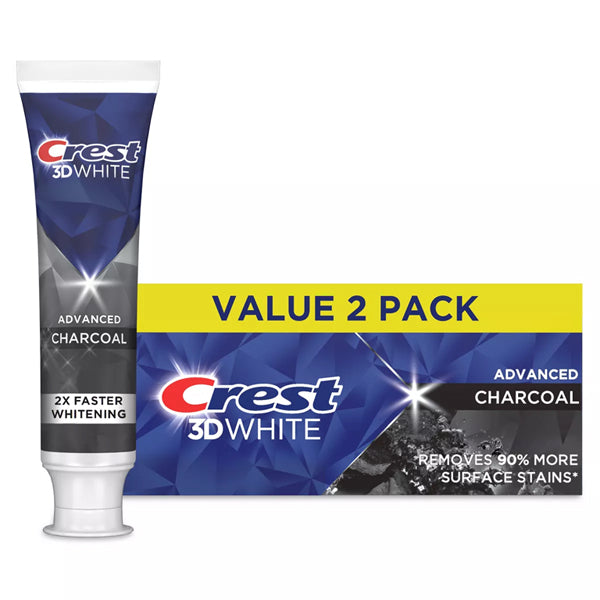 3 Pack - Crest 3D White Advanced Charcoal Teeth Whitening Toothpaste Twin Pack