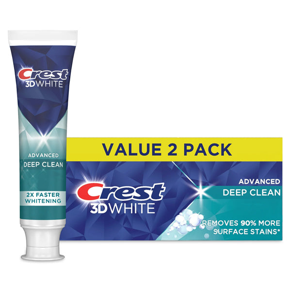 3 Pack - Crest 3D White Adv Deep Clean Whitening Toothpaste 3.3 oz Twin Pack