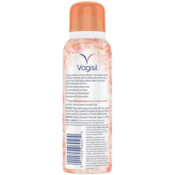 3 Pack - Vagisil Scentsitive Scents Feminine Dry Wash Deodorant Spray 2.6oz