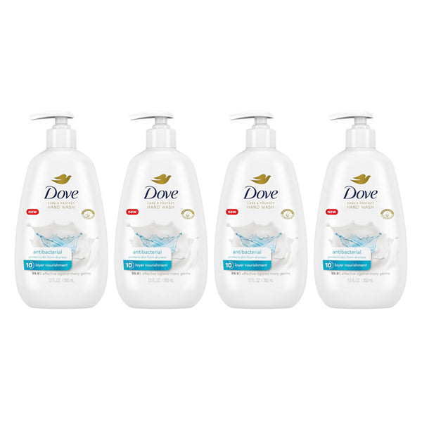 4 Pack - Dove Care & Protect Antibacterial Hand Wash 12oz