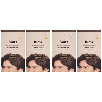 4 Pack - Hims Hair Color & Conditioner Under Cover Dark Brown 5oz