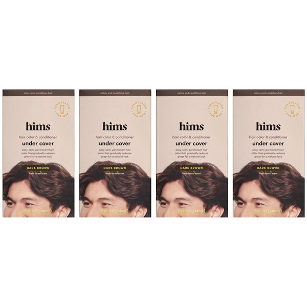 4 Pack - Hims Hair Color & Conditioner Under Cover Dark Brown 5oz