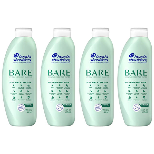 4 Pack - Head & Shoulders Bare Soothing Anti Dandruff Shampoo 13.5oz