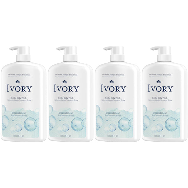 4 Pack - Ivory Mild & Gentle Body Wash Original Scent 35oz