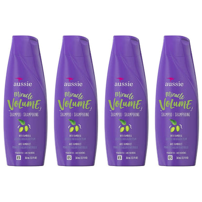 4 Pack - Aussie Miracle Volume Shampoo with Bamboo Plum 12.1oz