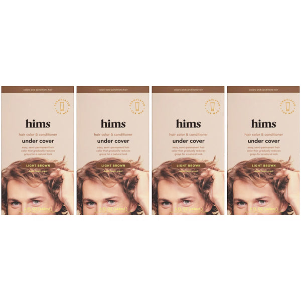 4 Pack - Hims Hair Color & Conditioner Under Cover Light Brown 5oz