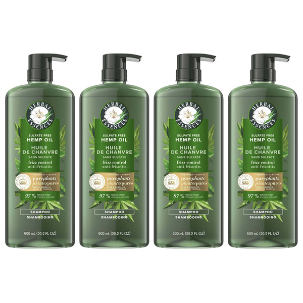 4 Pack - Herbal Essences bio:renew Hemp + Potent Aloe Shampoo 20.2oz