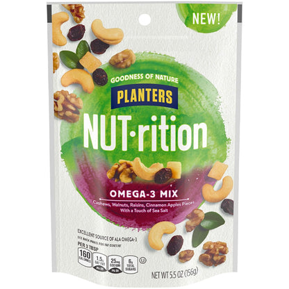 4 Pack - Planters NUTrition Omega 3 Snack Nuts Mix 5.5oz Bags