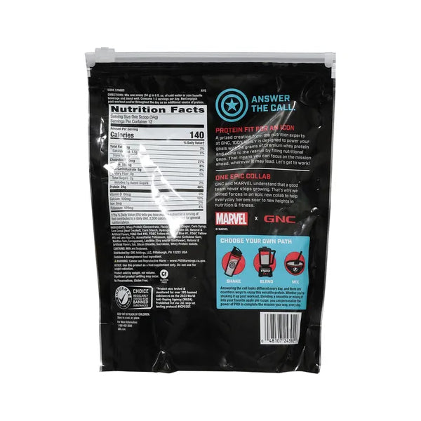 4 Pack - GNC 100% Whey Marvel Star-Spangled Birthday Cake 14.39oz