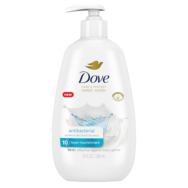 4 Pack - Dove Care & Protect Antibacterial Hand Wash 12oz