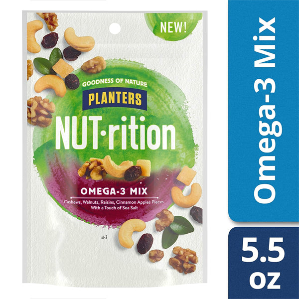 4 Pack - Planters NUTrition Omega 3 Snack Nuts Mix 5.5oz Bags