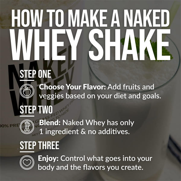 Naked WHEY 100% Grass Fed Non GMO Unflavored Whey Protein Powder 5lb