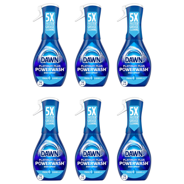 6 Pack - Dawn Platinum Powerwash Dish Spray Dish Soap Fresh Scent 16oz