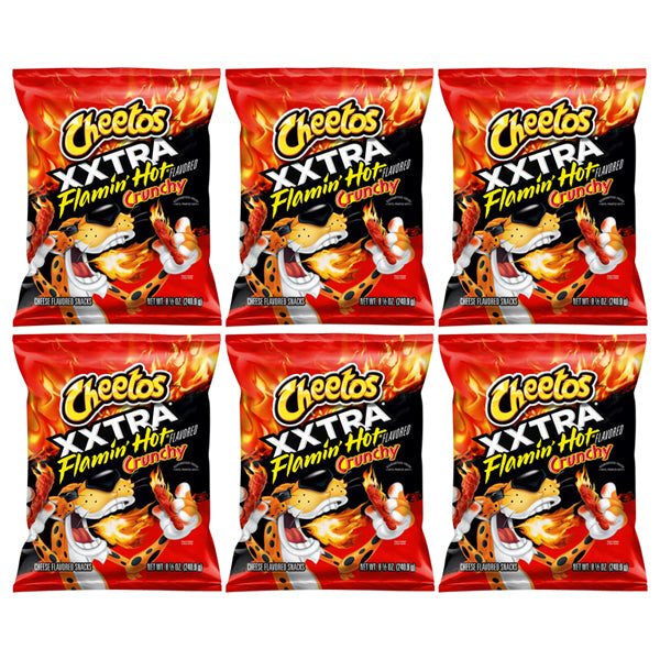 6 Pack - Cheetos Crunchy XXTRA Flamin' Hot Cheese Flavored Snack Chips 8.5oz