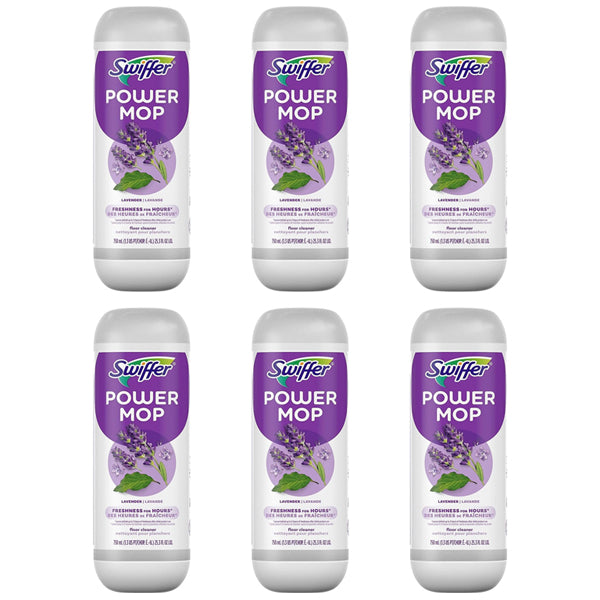 6 Pack - Swiffer Power Mop Liquid Lavender Floor Cleaner Solution 25.3 oz