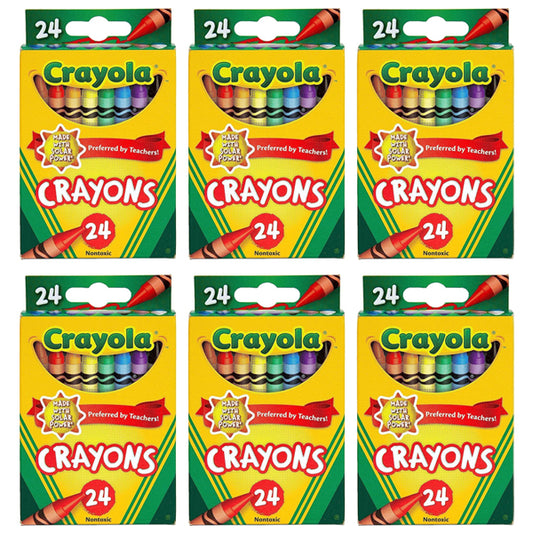 6 Pack - Crayola 24 Count Assorted Color Crayons