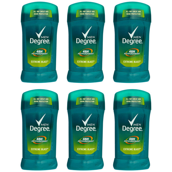 6 Pack - Degree Men Anti-Perspirant Deodorant Invisible Stick Extreme Blast 2.7 oz